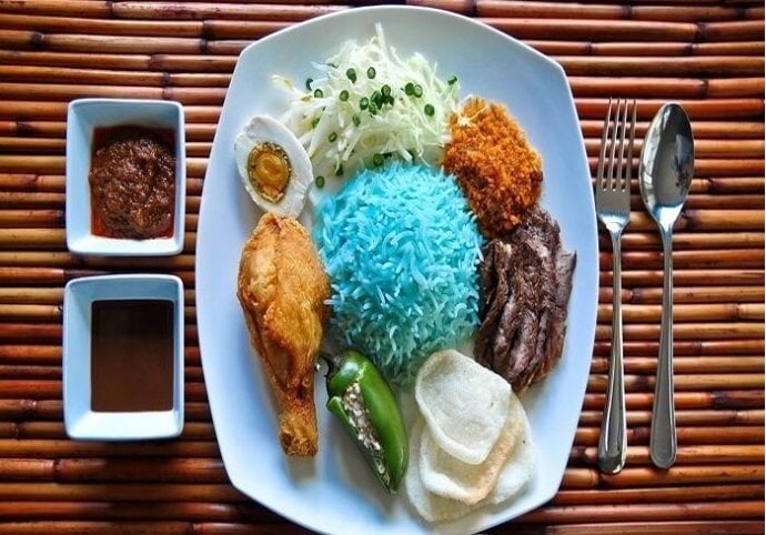 Blue colored rice